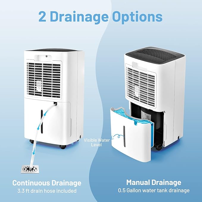 ARLIME 30 Pints Dehumidifier, 1500 Sq. Ft Efficient Home Dehumidifier, 0.5 Gallon Water Tank, 3 Modes, 2 Speeds, 24H Timer & 4 Wheels, Perfect for Home and Basements - Image 9