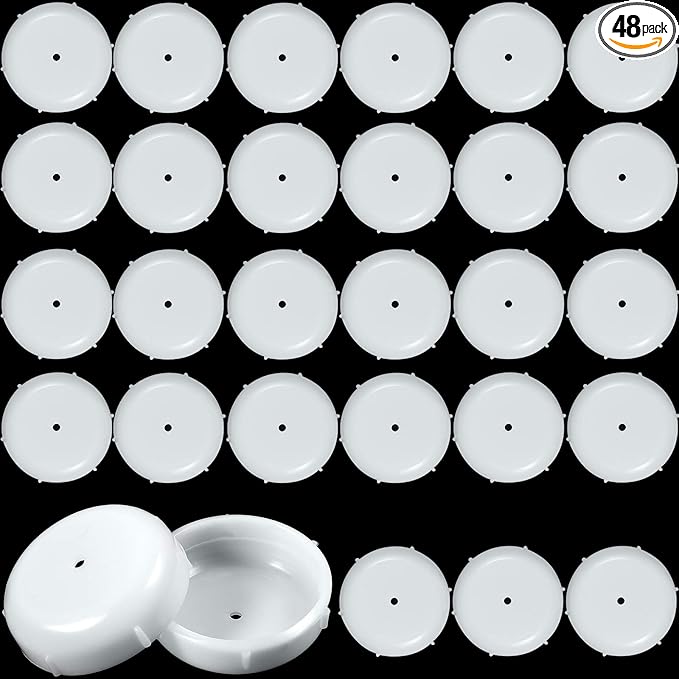Jetec 1.5 Inch Patio Furniture Seating Glides/Feet/Caps for Wrought Iron Outdoor Furniture Easy to Install Replacement Chair and Table Feet Glide Protectors/Cap(White,48 Pieces) by Jetec