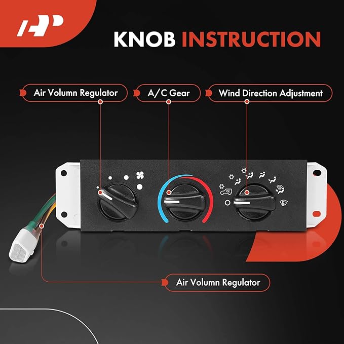 A-Premium HVAC Heater Climate Control Panel Compatible with Jeep Wrangler TJ 1999-2006 with AC - Replaces# 55037473AB - Image 3