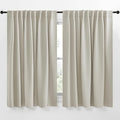 NICETOWN Blackout Curtain Panels Window Draperies - (Natural Color) 62x63 inch, 2 Pieces, Insulating Room Darkening Blackout Drapes for Doorway Shower Bathroom Laundry Room Bifold Door by NICETOWN