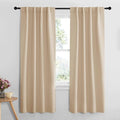 NICETOWN Window Treatment Room Darkening Curtains - (Biscotti Beige Color) 34 Width X 72 Length, 1 Pair, Solid Thermal Insulated Blackout Rod Pocket & Back Tab Curtains and Drapes for Bedroom by NICETOWN