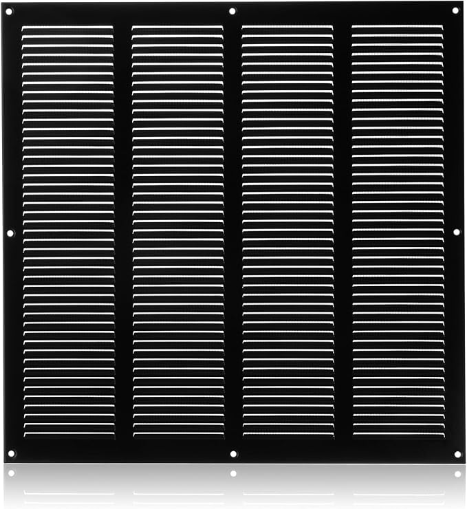 14x14 inch (Duct Opening) Vent Cover - Black Ventilation Covers for Wall and Ceiling - Metal Return Grille - HVAC AC Air Vents Register for Indoor and Outdoor Use with Mesh - Image 4
