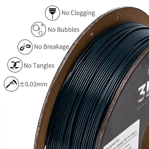 INLAND Micro Center PLA+ 3D Printing Filament 1.75mm - PLA Pro Dimensional Accuracy +/- 0.03 mm - 1kg Cardboard Spool (2.2 lbs) (1 Pack Green, 1.75mm) - Image 3