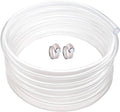 Clear Vinyl Tubing 5/16" ID × 7/16" OD -50 Ft 60PSI,Flexible Plastic Tubing, BPA Free Non-Toxic, Multipurpose Hybrid Clear Reinforced Tube with 2 Screw Clamps by ProfessionalBrand