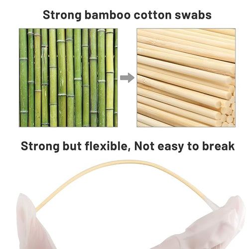 1000PCS 6" Cotton Swabs in Storage Box - Long Cotton Swab with Bamboo Sticks - Lint Free, Highly Absorbent Single Tipped Applicators for Makeup, Pet Care, Home Cleaning - Image 2
