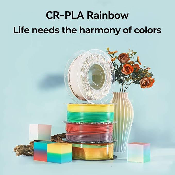 Creality PLA Filament 1.75mm Rainbow, 3D Printer Filament 1kg (2.2lbs) Spool, High Toughness & Warp-Free, Dimensional Precision ±0.03mm, Printing Filament for All FDM 3D Printers - Image 7