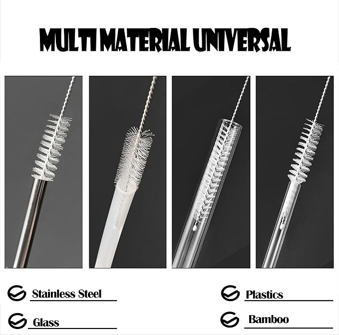 Straw Cleaner Brush Long 10 Inch, Straw Cleaner of Bristles Diameter 10 mm, Reusable Stainless Steel Nylon Straw brush can be used to Clean Stanley Mug, Sippy Cups, Baby Bottles,Coffee Machine (6 PCS) - Image 5
