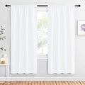 NICETOWN 50% Light Blocking Kitchen Curtains - Window Treatment Rod Pocket Curtains/Drapes for Bedroom (2 Panels, 42 by 72, White) by NICETOWN