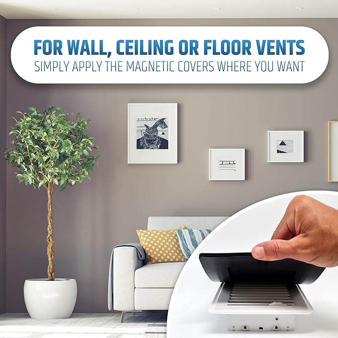 Powerful Magnetic Vent Covers (2-Pack) That Will Never Fall Off (Upgraded Design) - for Sealing Floor/Wall/Ceiling Registers of Width 9.25" to 10", Length 11.25" to 12" | Vent Not Included | White - Image 8