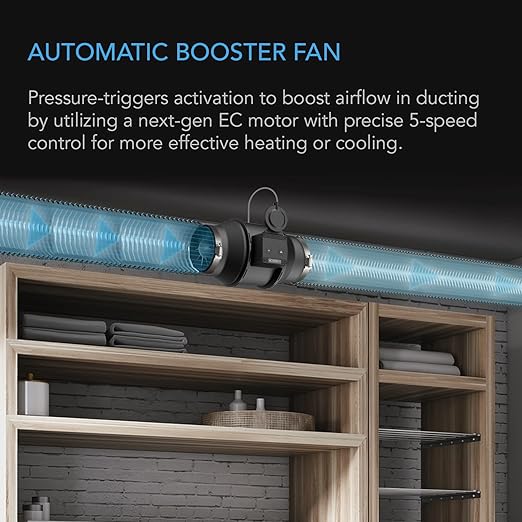 AC Infinity Automatic Duct Fan 4", Inline Fan with Differential Pressure Switch, Air Vent Booster Fan for Industrial HVAC Ducting Ventilation Exhaust Systems - Image 2