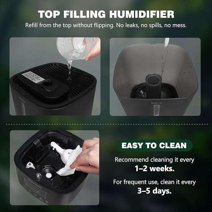 Coospider 5L Reptile Fogger Humidifier, Automatic Humidifiers for Reptiles Tank, Terrarium Humidifiers with Timer and Humidity Control, Reptile Misting System for Reptiles Amphibians Herps Vivarium - Image 7