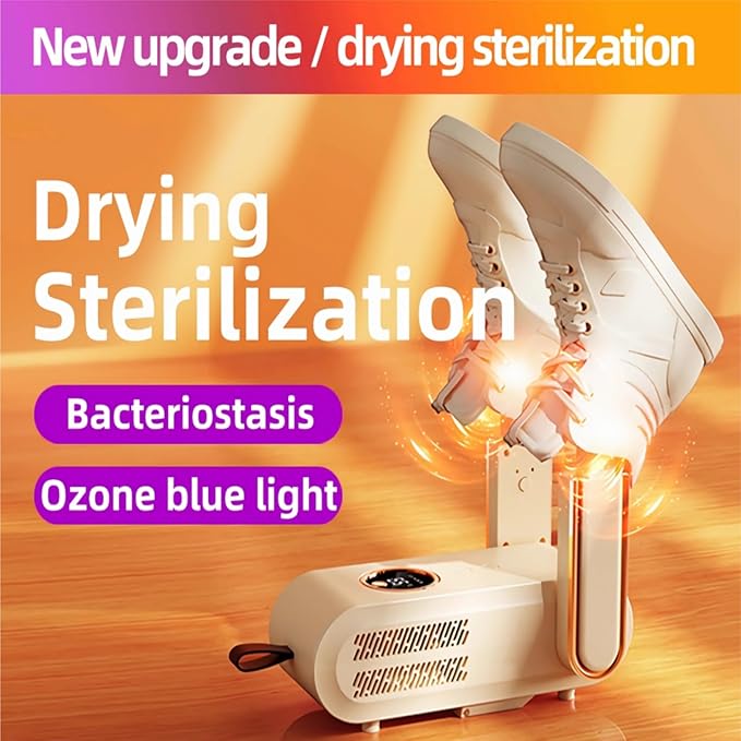 Shoe Dryer, Quick Drying Cleat Dryer with Smart Timer, Safe Shoe Deodorizer with Digital Display, Portable Foldable Boot Warmers for Home, Travel, Skiing and Holiday Gifts - Image 4