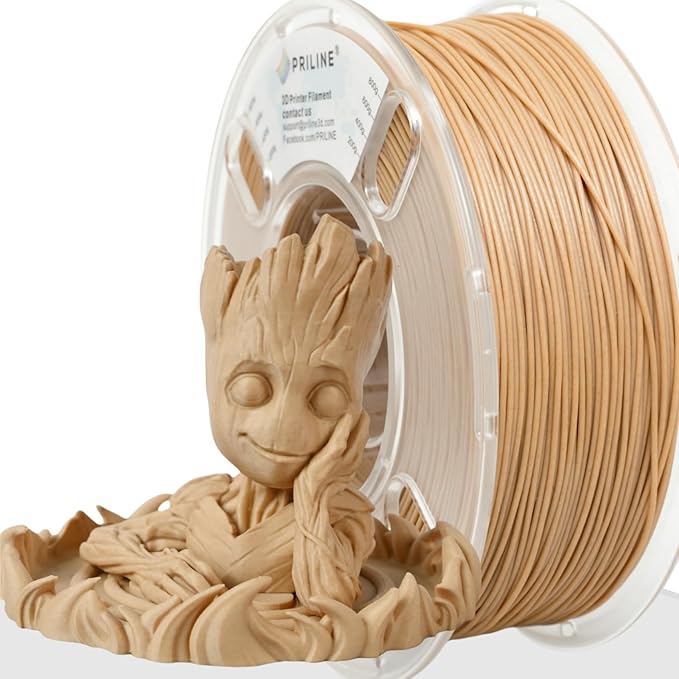 1kg Wood PLA Filament 1.75 3D Printer Filament(The Layer Should be Thicker Than 0.2mm and The Nozzle Should be Bigger Than 0.4mm) by PRILINE