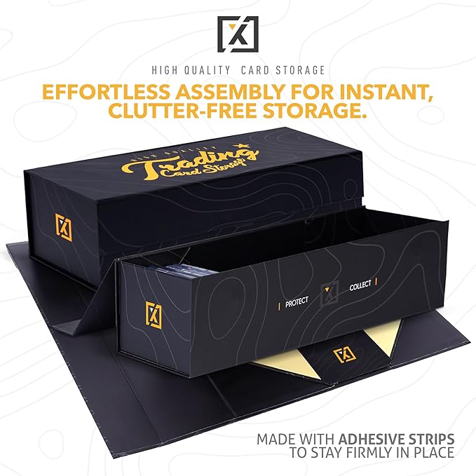 Trading Card Storage Box [3 PACK] - Magnetic Lid | Fits 800 Cards, 200 Toploaders, or 50 One Touch - Baseball Card Storage Box - Labels included - Image 2