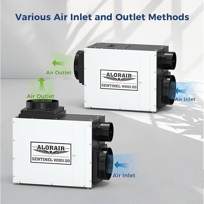 ALORAIR Whole House Dehumidifier, 104 PPD Commercial Grade Whole Home Dehumidifiers for Home, Garages, Water Damage Restoration, 3000 Sq.Ft dehumidifiers for Crawl Space - Image 3