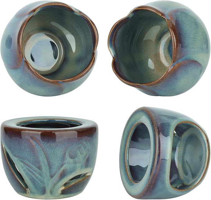 ComSaf Wax Melt Burners Essential Oil Burner Set of 2, Aromatherapy Aroma Burner Ceramic Oil Diffuser Candle Tealight Holder Home Bedroom Decor Christmas Housewarming Gift - Image 6