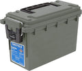 Sheffield 12626 Ammo Storage Box, Stackable .30 Cal Field Boxes, Water and Dust Resistant, Lockable Storage Box with Handle, Secures Hunting Gear, Supplies, and Bullets, Made in USA, Green, 1-Pack by Sheffield