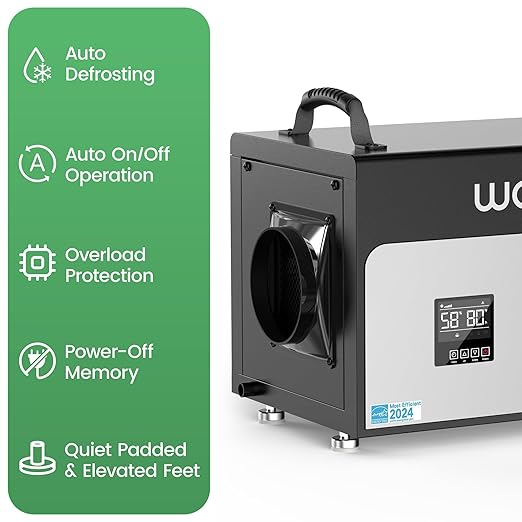 Waykar 130 Pints Energy Star Most Efficient Commercial Dehumidifier with Pump and Drain Hose for Crawl Spaces, Basements, Ducted Industrial Use, and Water Damage Unit - 5-Year Quality Coverage - Image 8