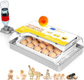 Sailnovo Egg Incubator, 20-60 Eggs Fully Automatic Poultry Hatcher Machine with Humidity Display, Candler, Temperature Control & Turner, for Hatching Chickens Quail Duck Goose Turkey Bright Yellow by Sailnovo
