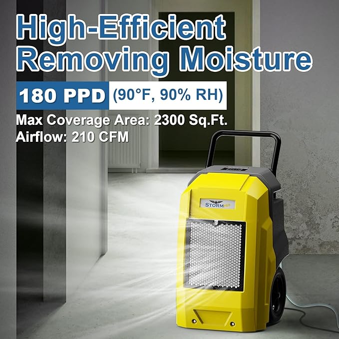 ALORAIR 180 Pints Commercial Dehumidifier with Pump Drain Hose, Smart Wi-Fi Dehumidifier for Large Basement, Industrial or Commercial Space, Smart Wi-Fi, 5 Years Limited Warranty - Image 3