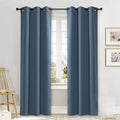 NICETOWN Curtain Blackout Drape Panel, Single Panel, 34 x 84 inch, Smoky Blue, 3 Pass Microfiber Noise Reducing Thermal Insulated Window Drapery with Grommet by NICETOWN