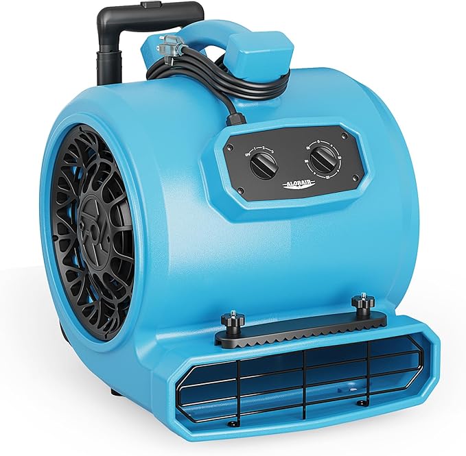 ALORAIR 4000 CFM Air Mover Blower Fan for Industrial, Floor Drying Fan, Carpet Dryer - Timer, Handle Wheelkit, Carpet Buckles, Stackable, for Water Damage Restoration and Plumbing - GE4000HTC by ALORAIRSOLUTIONSINC0J0DC