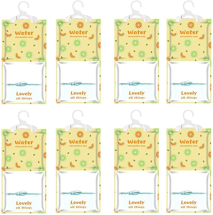 Moisture Absorbers Packets, 8 Pack - Eliminates Musty Odors for Fresher, Cleaner Air, Humidity Packs, Dessicant Packets, Hanging Closet Dehumidifier Bags（orange） - Image 6