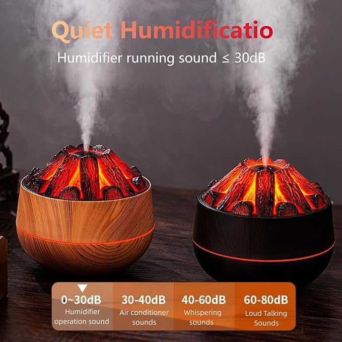 Portable Mini Humidifier, Colorful, Cool Mist, USB Powered Perfect for Desk Bedroom Indoor Plant Quiet Colorful Night Light (Lightwood) - Image 4