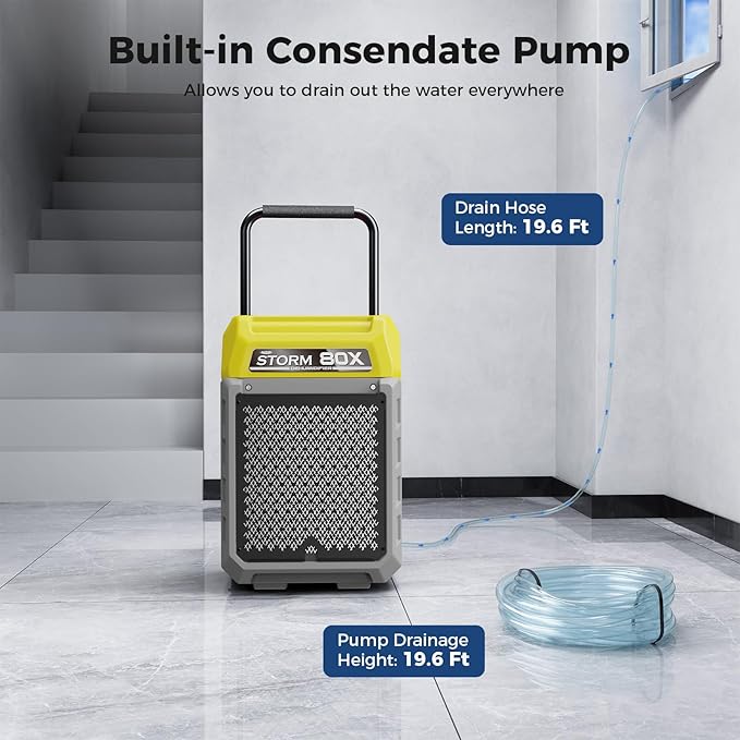 ALORAIR 170 Pints LGR Commercial Dehumidifier with Pump & Drain Hose, Portable Insutrial Dehumidifier for Basments, Home, Job Sites, Fit for 2,100 Sq.Ft Space with Wheels - Image 4
