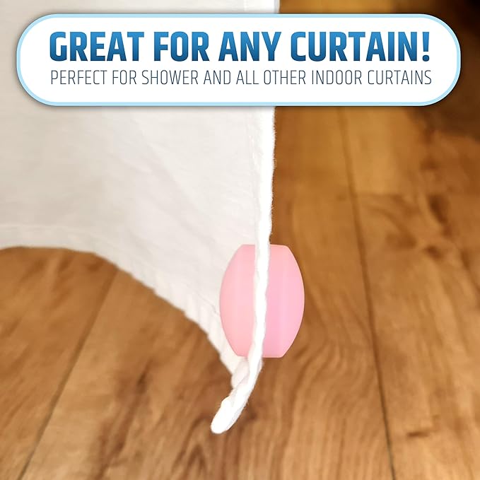Powerful Anti-Billowing Magnetic Shower Curtain Weights for Splash-Free Bath Experience - 360° Silicone Wrapped - Will Never Rust - Heavy Magnets Prevent Curtain Liners from Blowing | 4 Pairs | Pink - Image 9