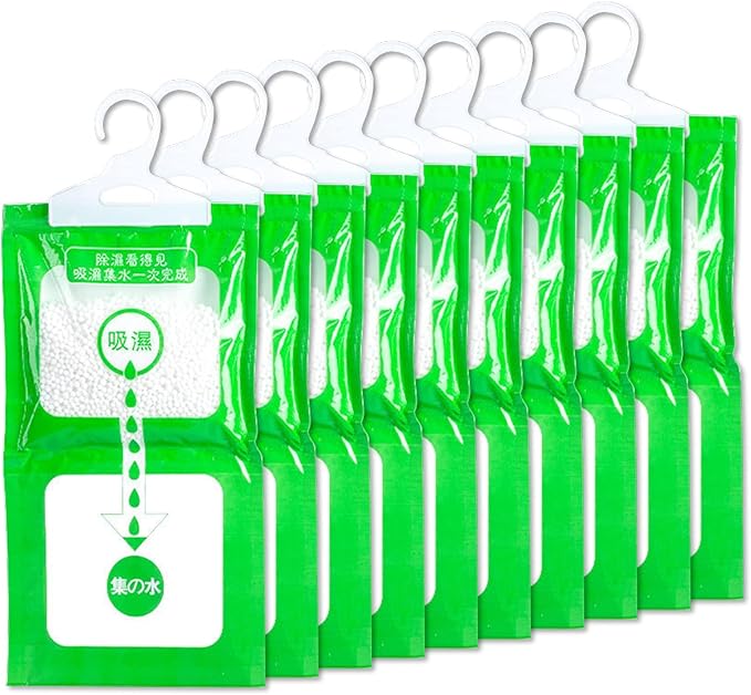 SPOKKI 10 Pack Dehumidifier Bags, Moisture Absorber Hanging Bags, Closet Moisture Absorbers, For Use In Kitchens, Bedrooms And Wardrobes by SPOKKI