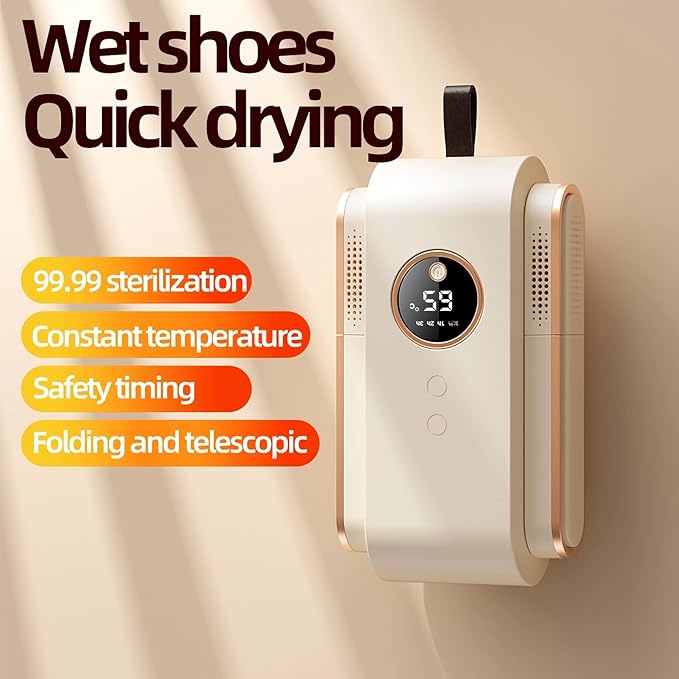 Shoe Dryer, Quick Drying Cleat Dryer with Smart Timer, Safe Shoe Deodorizer with Digital Display, Portable Foldable Boot Warmers for Home, Travel, Skiing and Holiday Gifts - Image 6