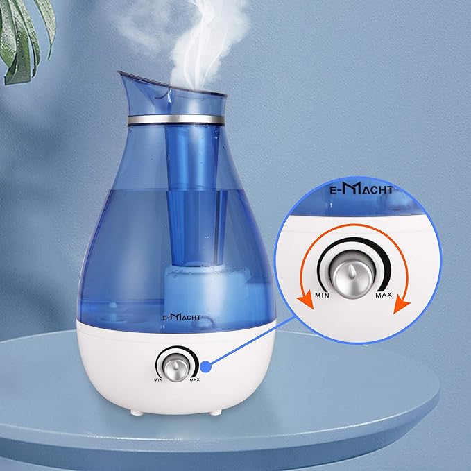 TRY & DO Plant Humidifier Indoor 2.5L Cool Moisture Humidifiers for Bedroom Air Humidifier with Night Light Up to 12 Hours Auto Shut Off (2.5L, Blue) - Image 4