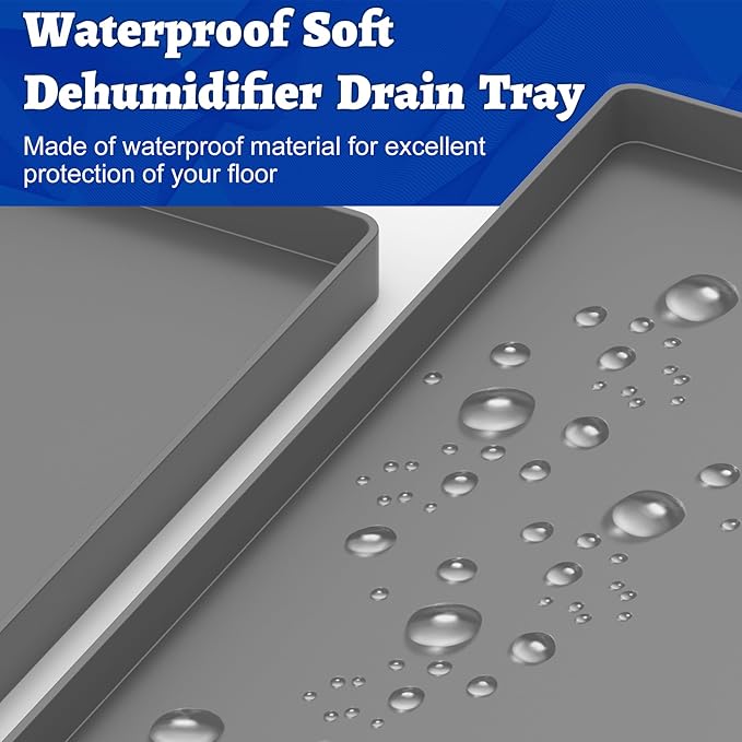 Dehumidifier Mat for Home Dehumidifiers, Mini Dehumidifier Drain Pan Prevent Leaks, Waterproof De humidifier Tray, Non-Slip Drain Mat Prevents Water from Pooling Underneath, Grey, 12"x10" - Image 6