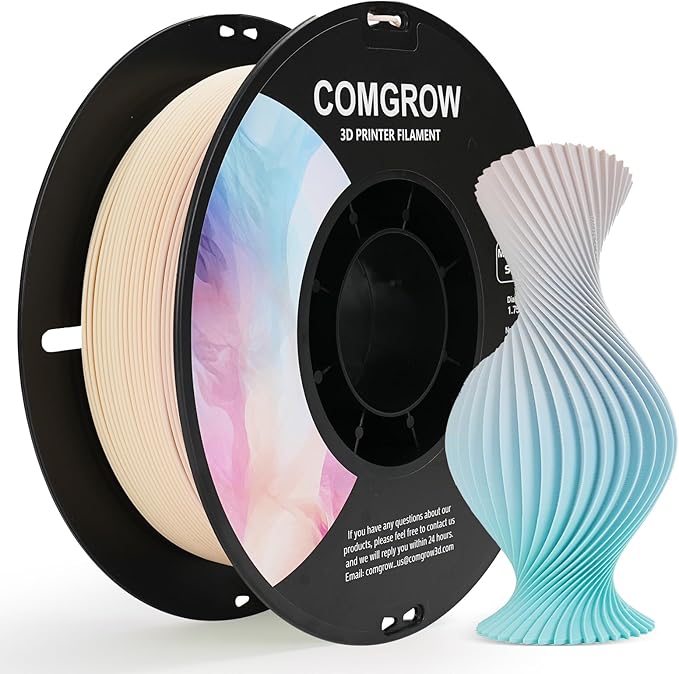 Comgrow PLA 3D Printer Filament, Durable and Stronger 3D Printer PLA Filament 1.75mm Fit Most 3D Printers, Dimensional Accuracy +/- 0.02 mm, 2LBS Spool PLA Macaron by Comgrow