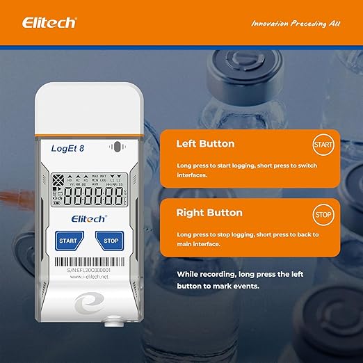 Elitech USB Temperature Data Logger Reusable Temperature Recorder Refrigerator Thermometer High Accuracy External Temperature Sensor, Auto PDF Report USB Port 16000 Points LogEt8PTE, -85~150℃ - Image 7