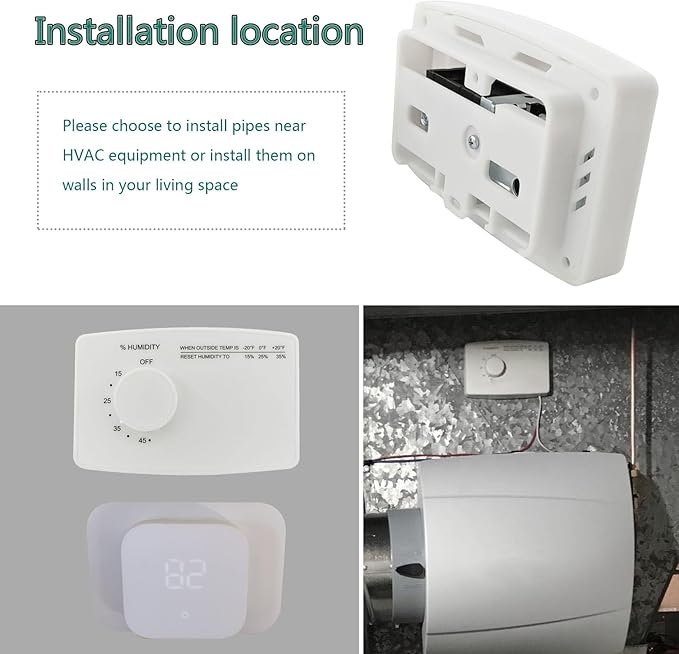 Humidistat Switch 4655, Manual Digital Control for Whole-House Duct or Wall Mounted Humidifier, 24VAC, White - Image 5