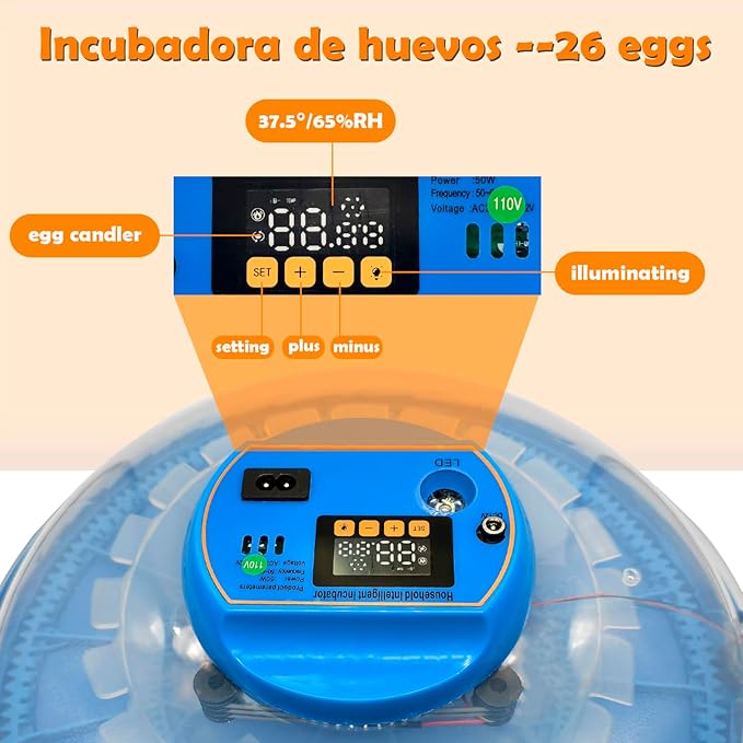 26-Egg Incubator with Automatic Egg Turning and Humidity Control | with 360° Viewing Window | Suitable for Hatching Eggs of Poultry &Reptiles Such as Chickens,Ducks,Geese,Quails,Parrots,etc - Image 3