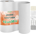 OcePor Non-Adhesive Drawer and Shelf Liner 12IN x 30FT, Non Slip Cabinet and Cupboard Liner, Kitchen Cabinet Liners for Shelves,Waterproof Drawer Shelf Liners for Cabinets/Bathroom Cupboard, White by OcePor