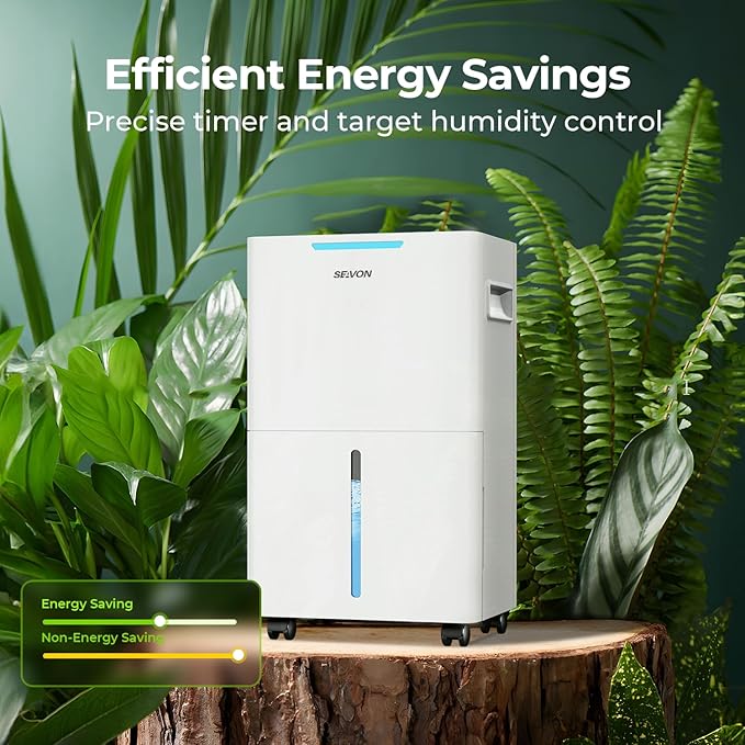 1500 Sq.ft Dehumidifier for Basement, SEAVON 21 Pint Dehumidifiers with Drain Hose for Home Large Room Bedroom Bathroom, Powerful Moisture Removal, Smart Humidity Control & Display, 24H Timer, 3 Mode - Image 8