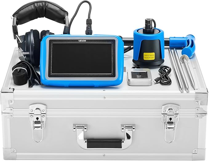 VEVOR Pipe Water Leak Detector for Outdoors, 1Hz-10000Hz, 7" Touchscreen Water Leakage Detection Locator for 16.4FT (5m) Underground Plumbing - with Medium Sensor, 3 Listening Rods, Headphone & Case - Image 9