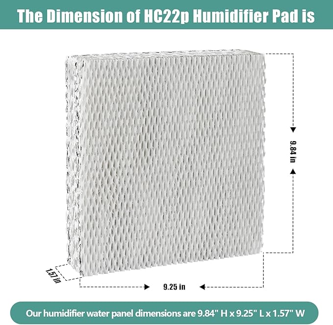 HC22P Whole House Humidifier Filter Pad Replacement Filter Wicks Compatible with Honeywell HE100, HE150, HE220, HE225 HE240, also for AprilAire Water Panel 110 220 550 550B Super Wick Filter -(2 PACK) - Image 5