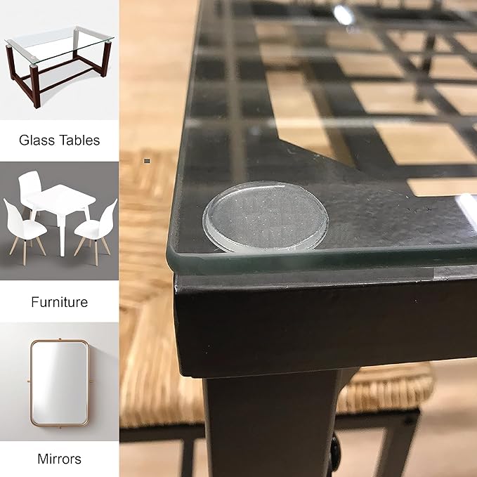 1 Inch Clear Adhesive Bumpers Combo Pack (Square, Circle) - Made in USA - Set of 23 Transparent Glass Protective Pads, Self Stick Rubber Pads for Glass Table Top, Furniture Feet, Picture Frames - Image 7
