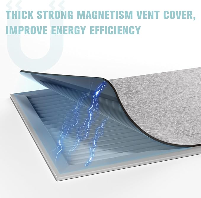 Strong Magnetic Vent Covers 8"x15.5", 2 Pack Magnet Cover for Home RV Floor Wall Ceiling Registers AC Vents Decoration Air Vent Covers Magnetic Sheet - Image 2