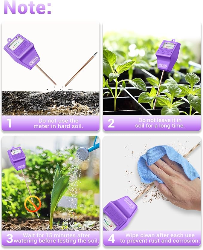 Soil Moisture Meter Tester for Plants, Hygrometer Moisture Sensor for Houseplants Indoor Outdoor Garden Lawn Use - Plant Water Meter Gauge Test Kit, No Battery Needed - Gardening Gifts - Image 6