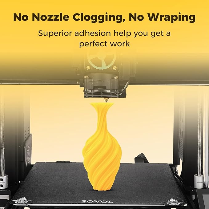 Sovol 3D Printer PETG Filament 1.75mm 1KG (2.2lbs), High Precision, Strong Toughness, Wiring Tightness, Dimensional Accuracy +/- 0.03 mm, 3D Printing PETG Filaments, Yellow - Image 4