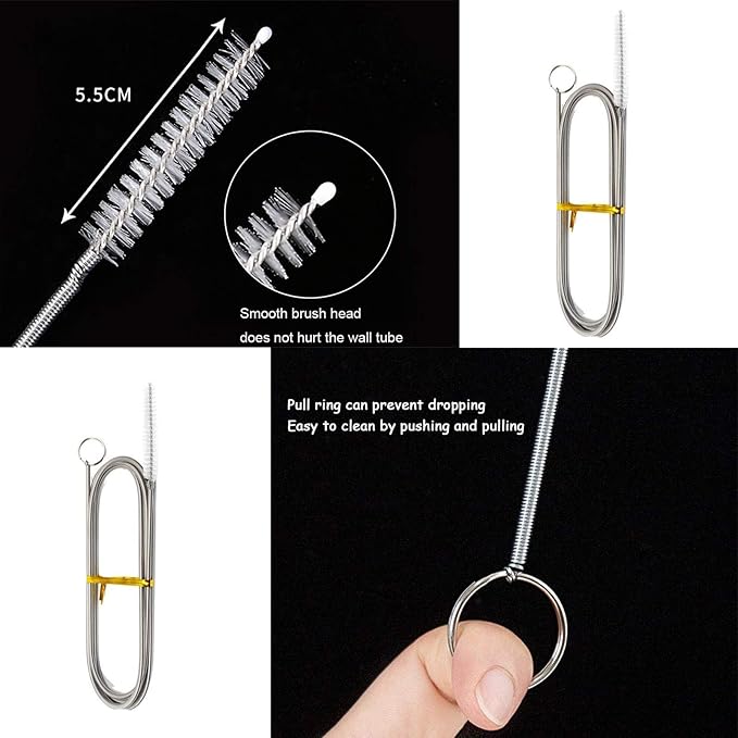 2 Pack 60 Inch Long Flexible Tube Cleaning Brush, Stainless Steel and Nylon Bristles, Suitable for Home Kitchen, Fish Tank, Water Pump Accessories, and More - Image 2