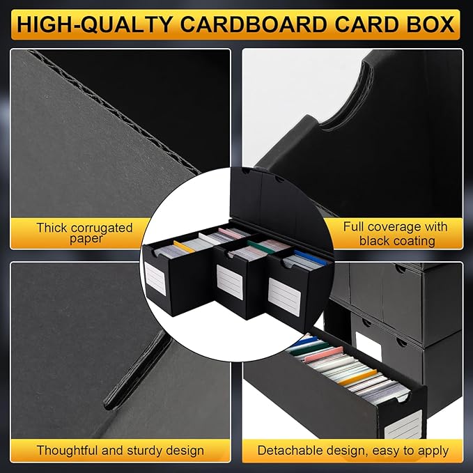 Trading Card Storage Box, Includes 21-600 CT Boxes & Card Dividers, + Trading Card Organizer for Collectible Card Games, for TCG, MTG, PTCG, Baseball Cards, with Labels & Tapes - Image 5