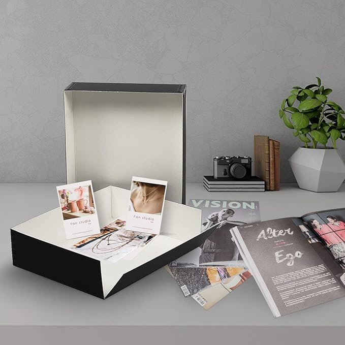 Lineco Museum Archival Storage Box, Drop Front Design with Metal Edges Removable Lid, 8.5 X 11 X 3 inches Acid-Free Photo Album Case, Preserve Prints Pictures, Magazine, Documents, Artworks, Black - Image 7