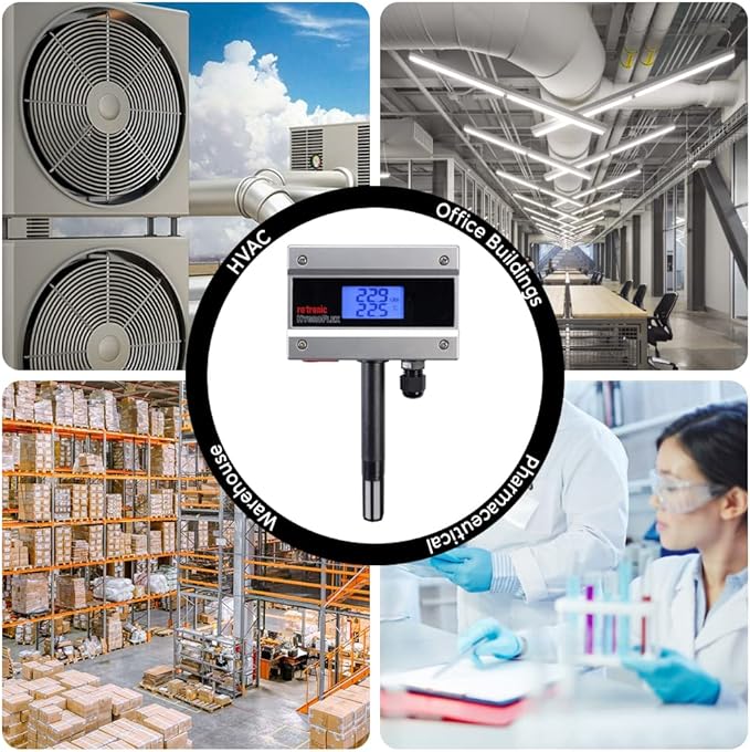Rotronic Temperature and Humidity Transmitter Wall mount with Display (Range: -20 to 50 °C & Humidity: 100% RH) for Clean Room, HVAC & BMS | Model: HYGROFLEX HF132(WB1XD1XX) - Image 5